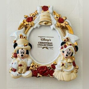Disney Bride & Groom Picture Frame Ornament - Mickey & Minnie Mouse